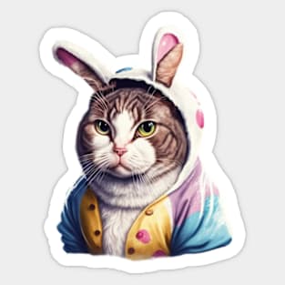 Easter Bunny Cat Sticker